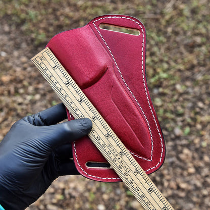 Custom Hand Stitched Top Grain Leather Fixed Blade Leather Sheath