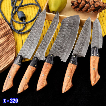 Artisan Handmade Damascus Steel Chef Knife - Professional Grade Culinary Tool X-220