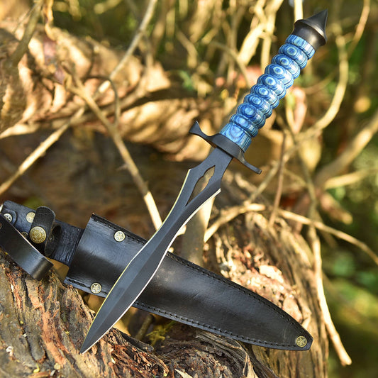 Professional Handmade Powder Coat Double Edge Blade Dagger Resin Handle