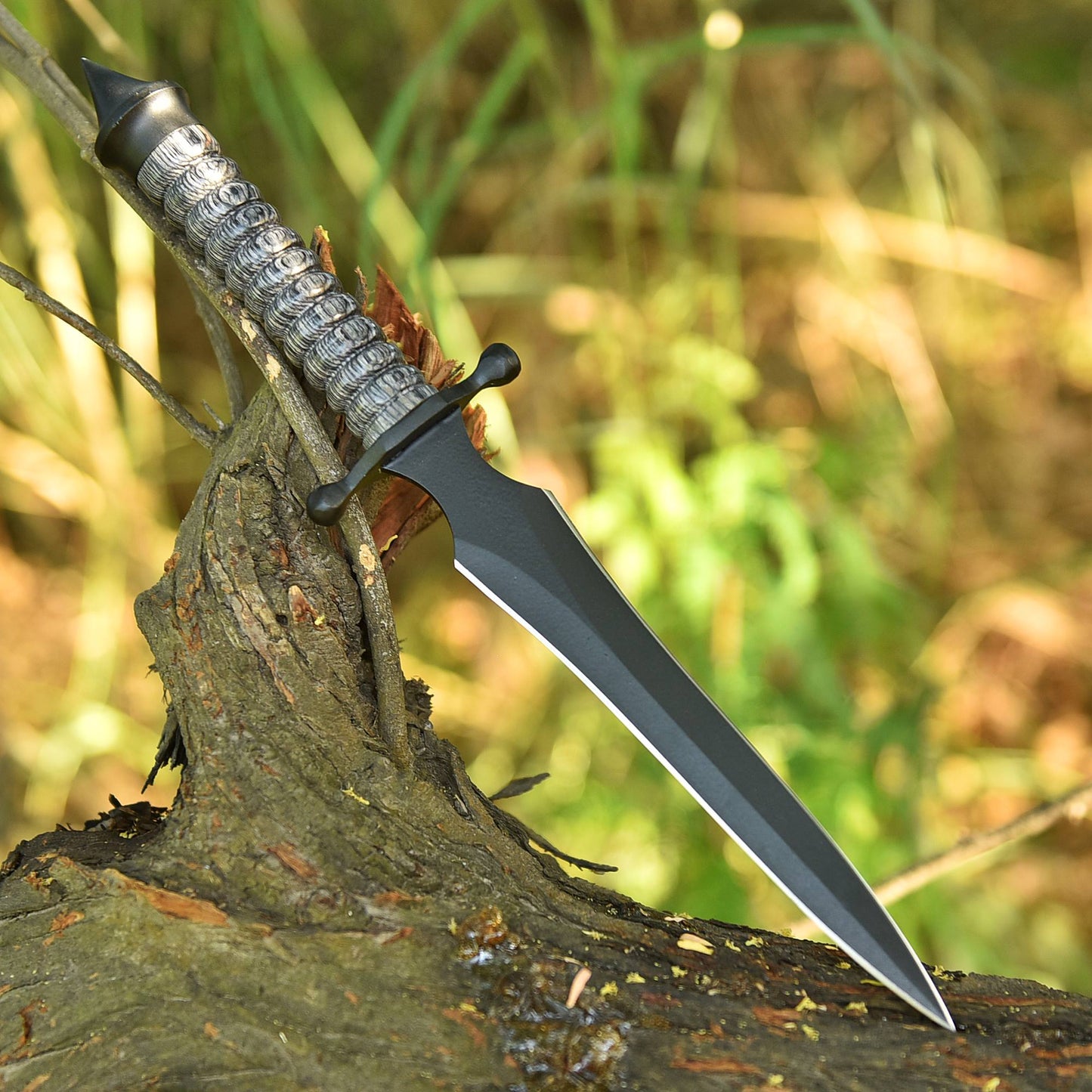 Elite Professional Outdoor Hiking Double Edge Dagger Knife Resin Handle