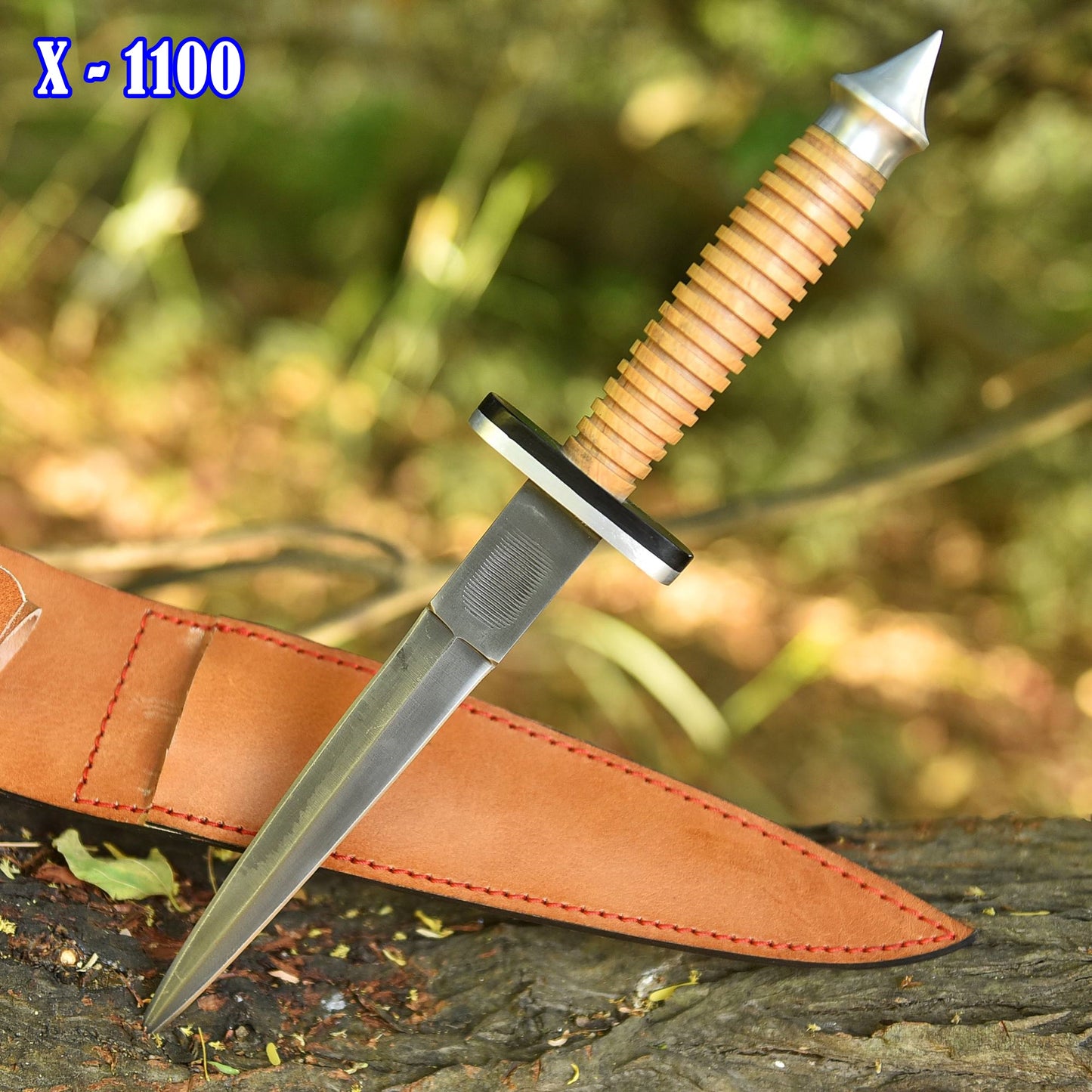 High Quality Handmade Double Edge Full Tang Dagger Knife Wood Handle