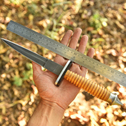 High Quality Handmade Double Edge Full Tang Dagger Knife Wood Handle