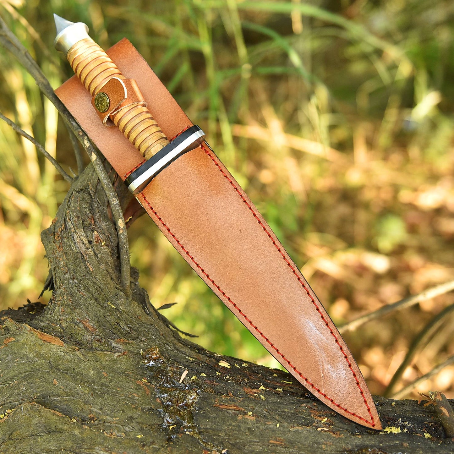 High Quality Handmade Double Edge Full Tang Dagger Knife Wood Handle