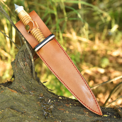 High Quality Handmade Double Edge Full Tang Dagger Knife Wood Handle
