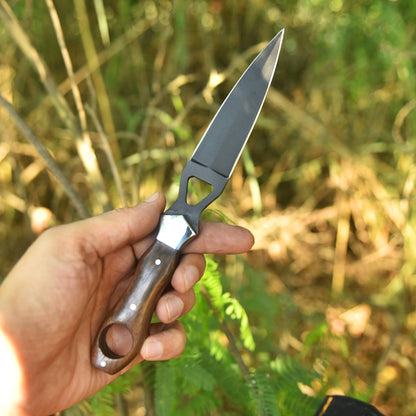Handcrafted Hiking Double Edge Dagger Knife Steel Bolster Wood Handle