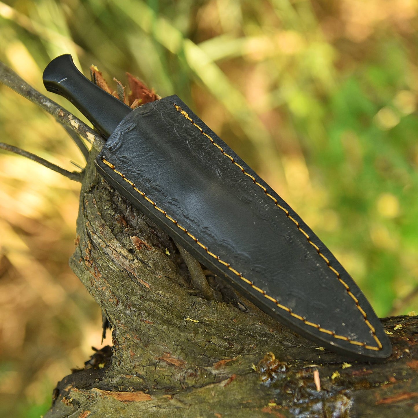 Outdoor Adventure Double Edge Carbon Steel Powder Coat Dagger Knife