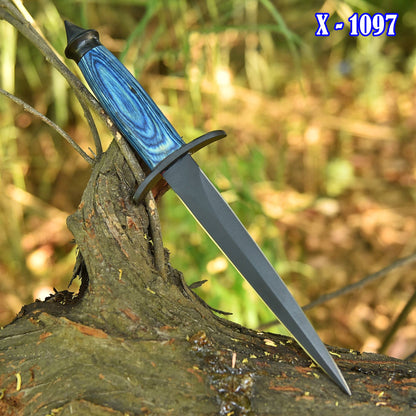 Handmade Outdoor Hunting Camping Double Edge D2 Blade Dagger Knife