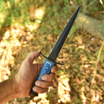 Handmade Outdoor Hunting Camping Double Edge D2 Blade Dagger Knife