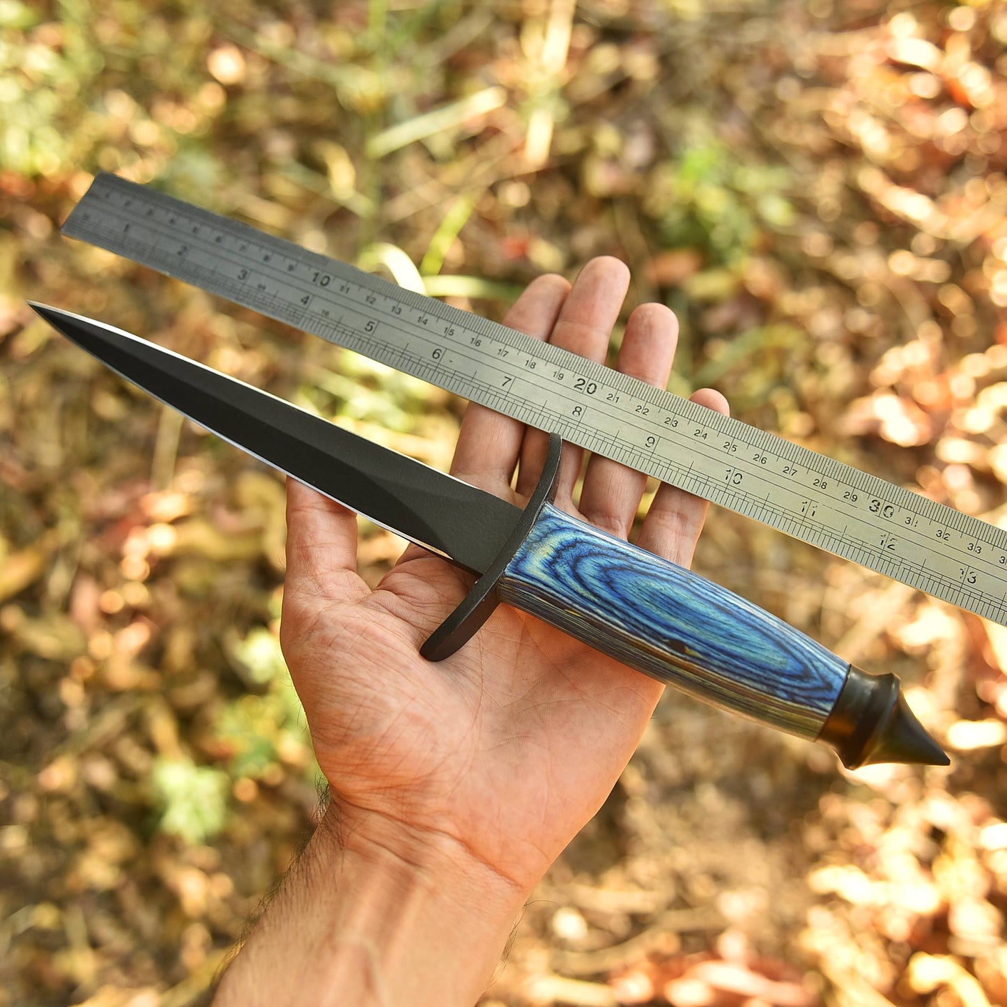 Handmade Outdoor Hunting Camping Double Edge D2 Blade Dagger Knife