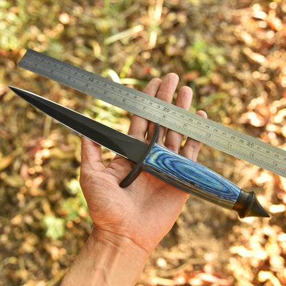 Handmade Outdoor Hunting Camping Double Edge D2 Blade Dagger Knife