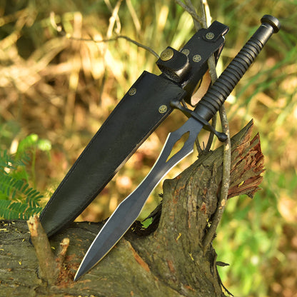 Handmade Double Edge Hunting Camping Full Tang Dagger Knife Steel Handle
