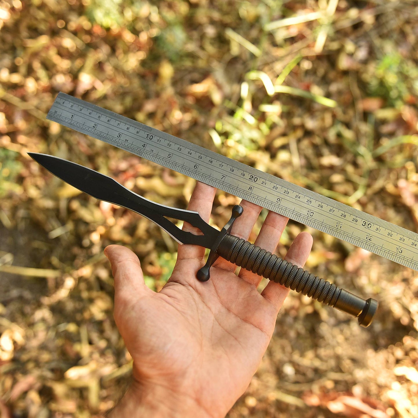 Handmade Double Edge Hunting Camping Full Tang Dagger Knife Steel Handle