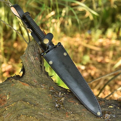 Handmade Double Edge Hunting Camping Full Tang Dagger Knife Steel Handle