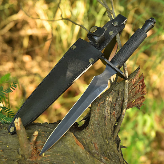 Elite EDC Handmade Camping Double Edge Dagger Steel Handle With Sheath