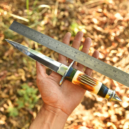 Luxury Custom Forged Hunting Carbon Steel Double Edge Dagger Stage Handle