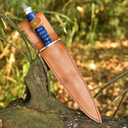 Luxury Mirror Polish Double Edge Dagger Knife Resin Handle With Sheath