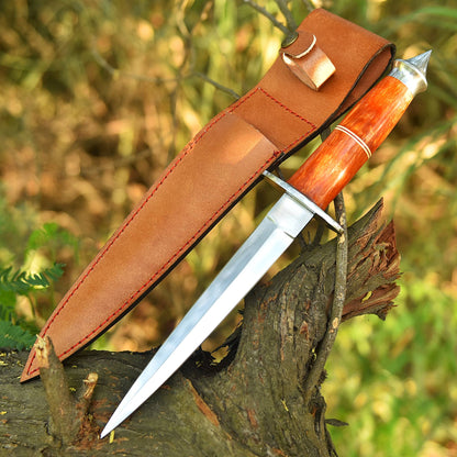Heavy Duty Double Edge Carbon Steel High Polish Dagger Knife Resin Handle