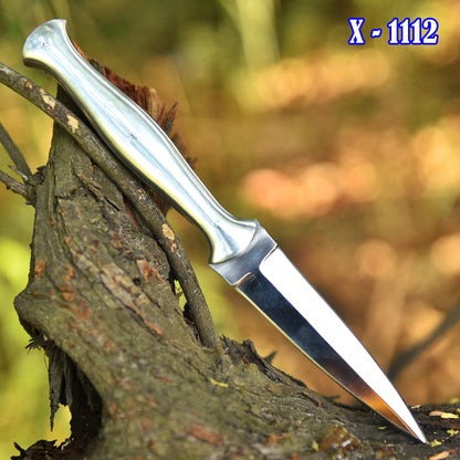 Classic Fixed Blade Double Edge High Polish Blade Dagger Steel Handle