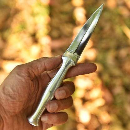 Classic Fixed Blade Double Edge High Polish Blade Dagger Steel Handle