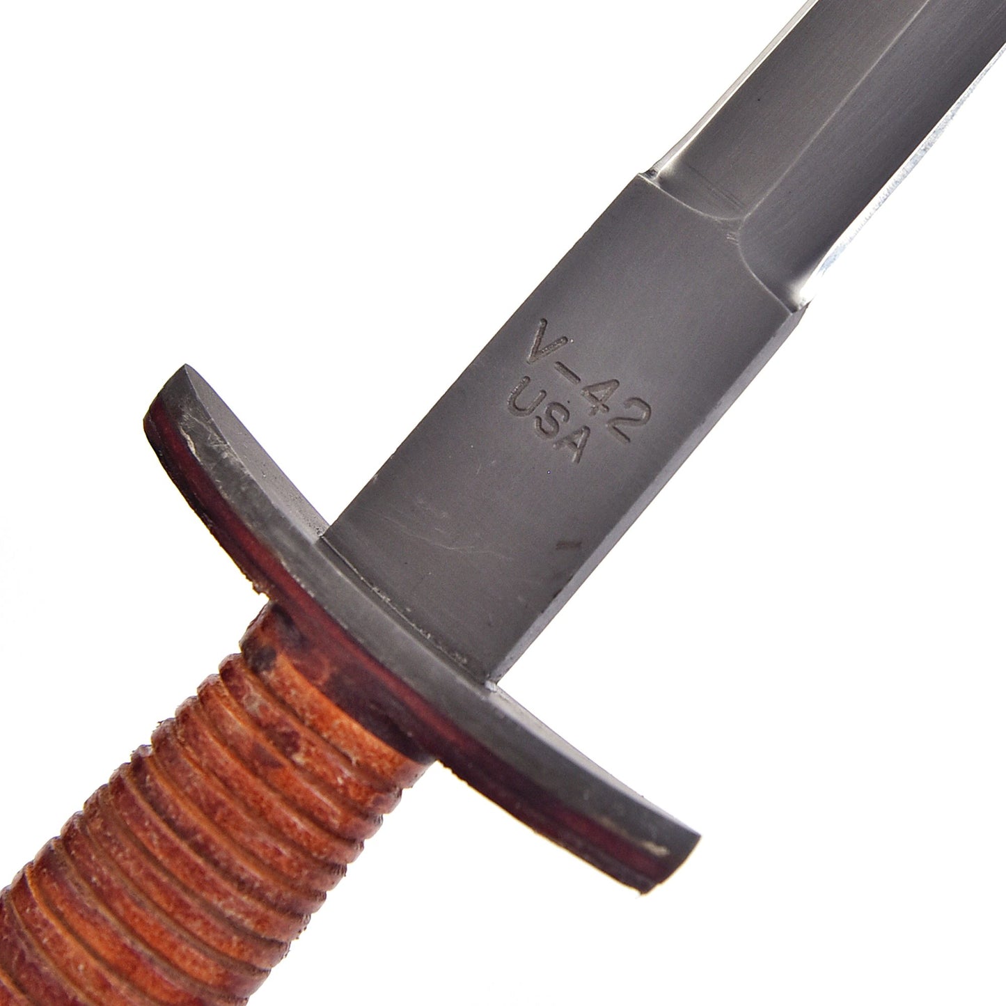Classic Vintage Military Inspired V-42  Double Edge Dagger Leather Handle