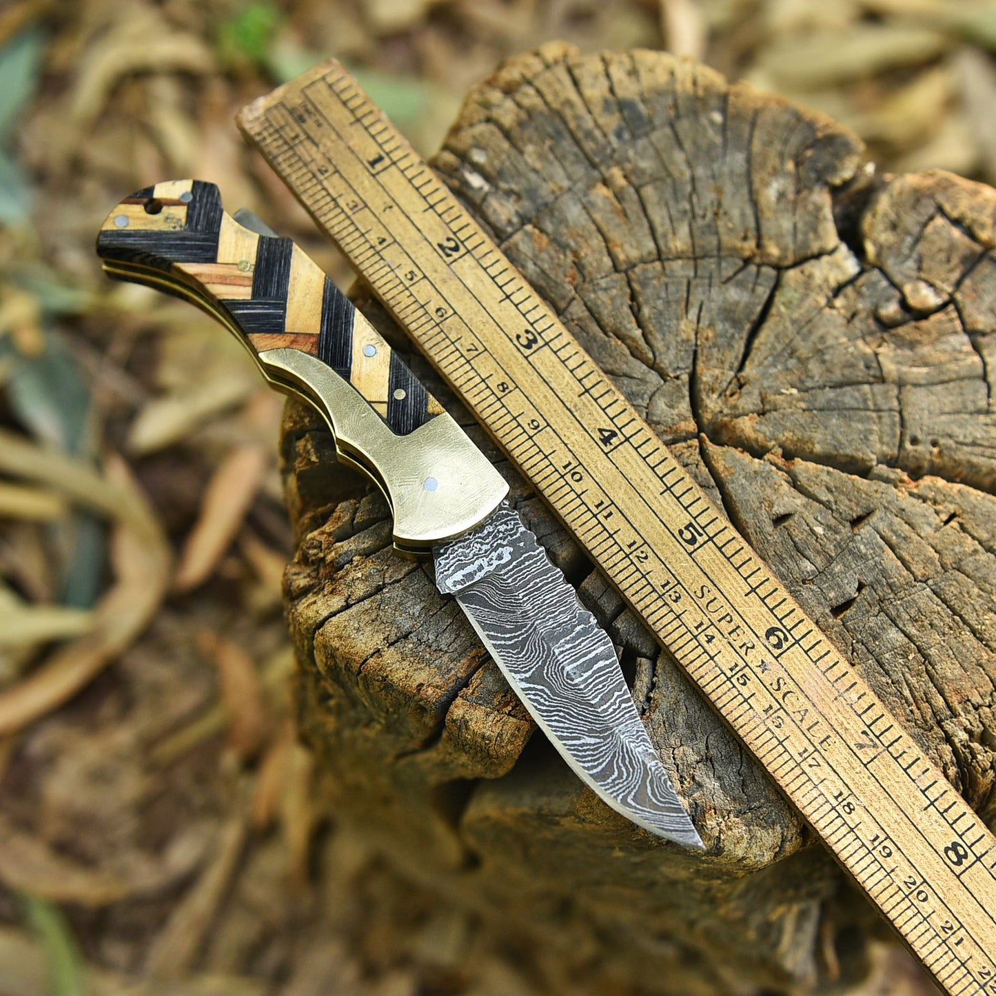Professional EDC Handmade Damascus Steel Folding Blade Pocket Knife