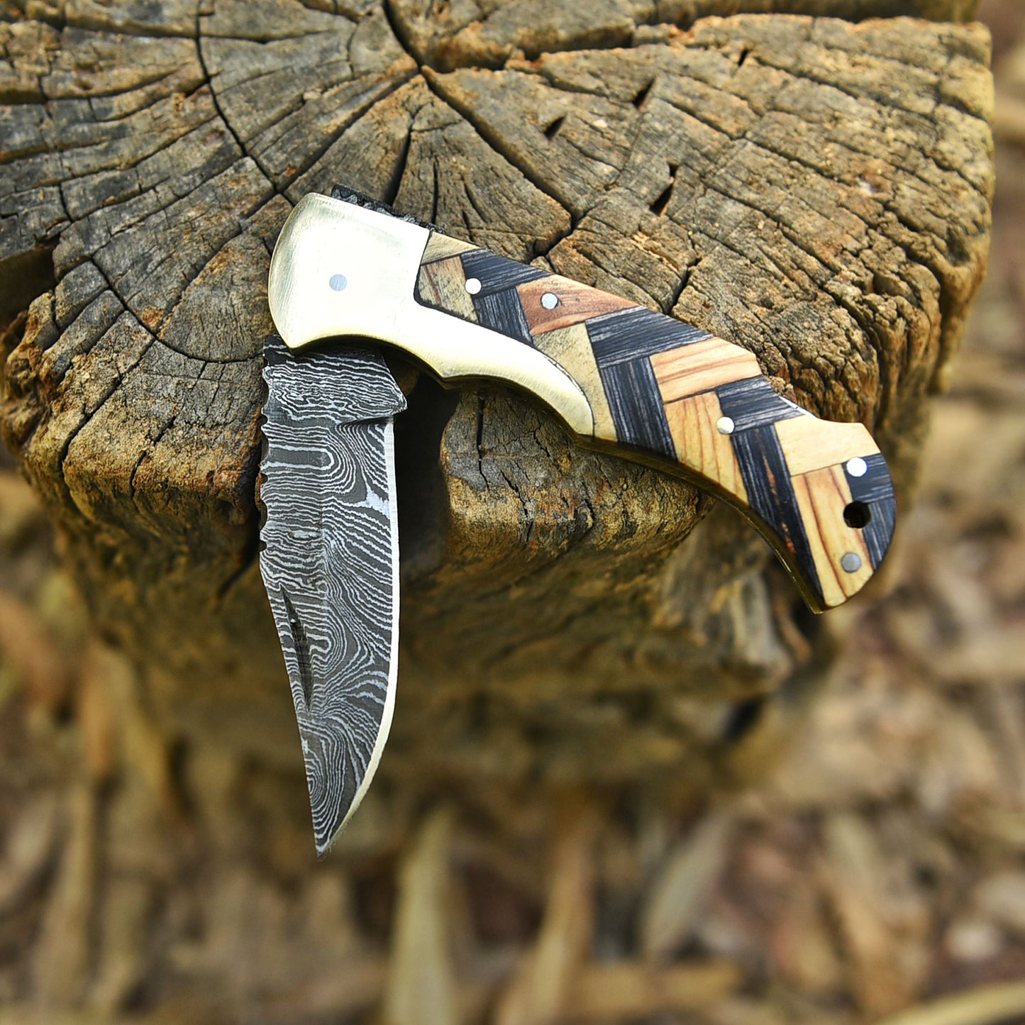 Professional EDC Handmade Damascus Steel Folding Blade Pocket Knife