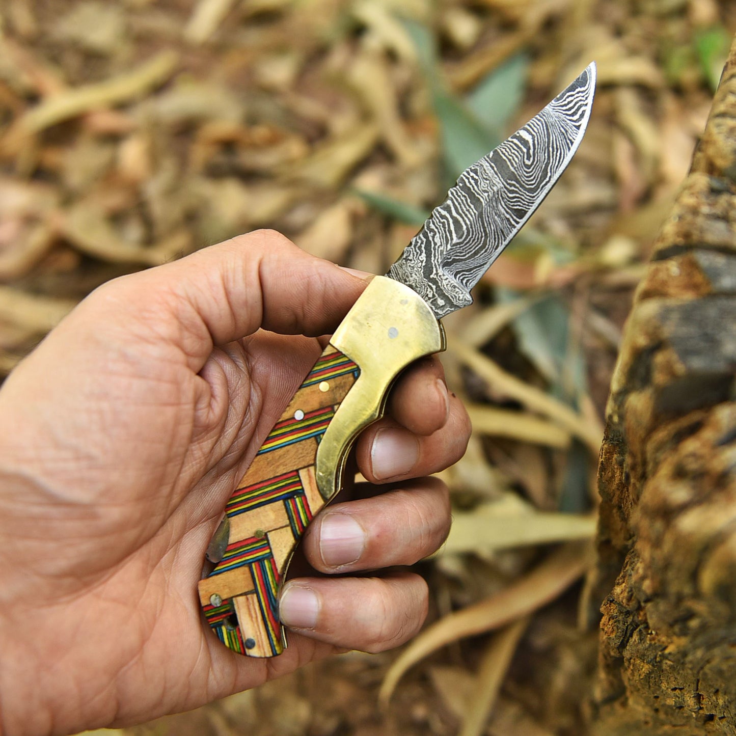 Master Crafted Handmade Damascus Steel Folding Blade Pocket Knife