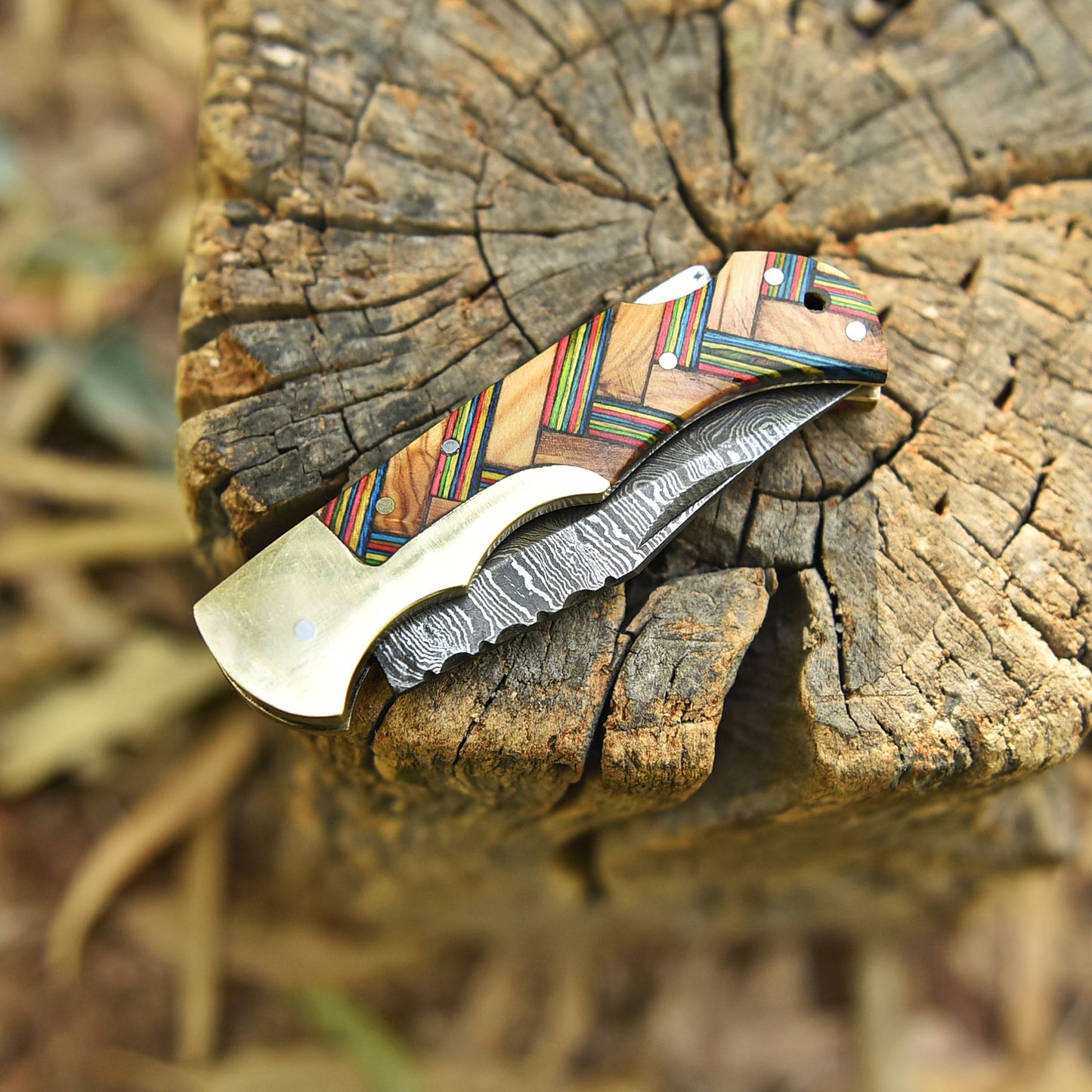 Master Crafted Handmade Damascus Steel Folding Blade Pocket Knife