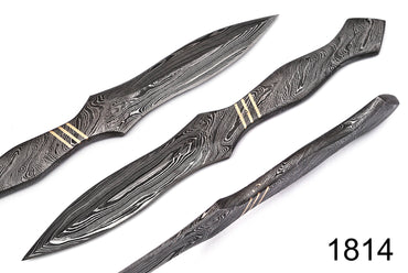 Damascus Dagger Knife Double-edged Fixed Blade Boot Knife Full Tang x-112