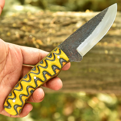 Artisan Outdoor Handmade Carbon Steel Fixed Blade Camping Skinner Knife