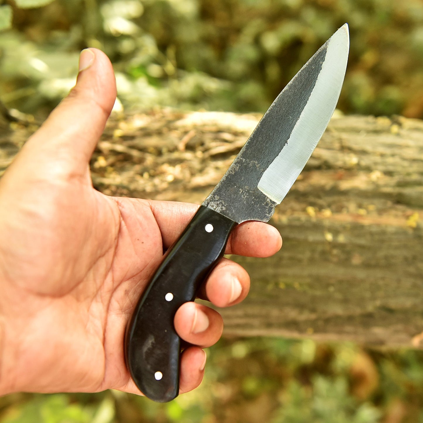 EDC Handmade Carbon Steel Blade Outdoorsman Skinner Knife Resin Handle