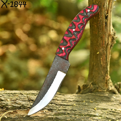 Traditional Hand Forged Carbon Steel Fixed Blade Skinner Hiking Outing Knife