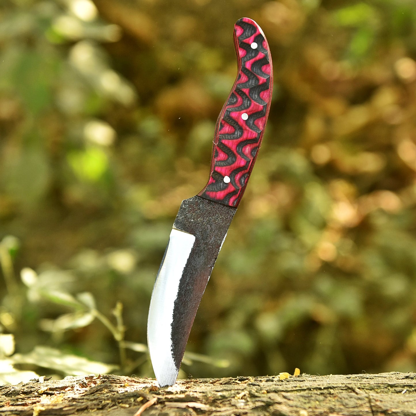 Traditional Hand Forged Carbon Steel Fixed Blade Skinner Hiking Outing Knife