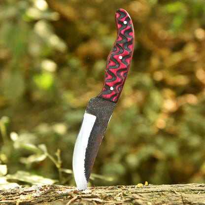 Traditional Hand Forged Carbon Steel Fixed Blade Skinner Hiking Outing Knife