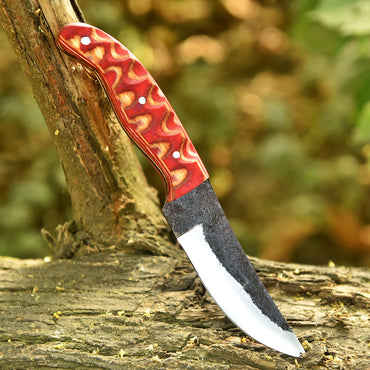 Handmade Carbon Steel Blade Skinner Knife Outdoor Hiking Camping Adventure