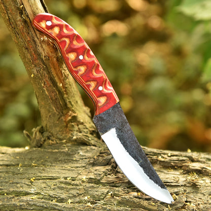 Handmade Carbon Steel Blade Skinner Knife Outdoor Hiking Camping Adventure