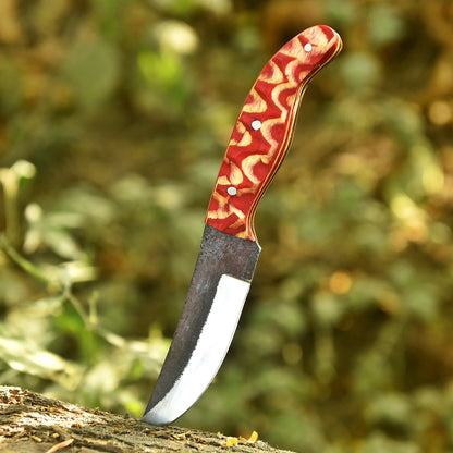 Handmade Carbon Steel Blade Skinner Knife Outdoor Hiking Camping Adventure