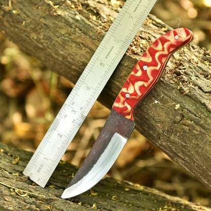 Handmade Carbon Steel Blade Skinner Knife Outdoor Hiking Camping Adventure