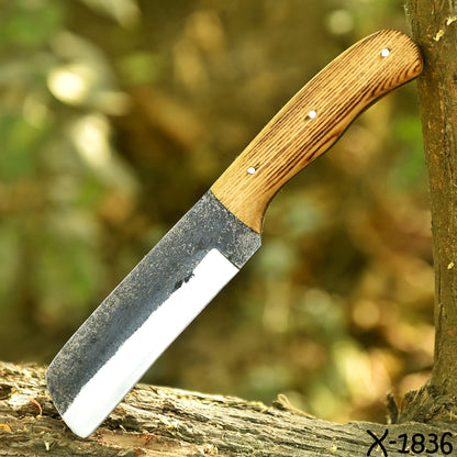 Outdoor Camping Skinning Knife Hand Forged Carbon Steel Blade Skinner Knife