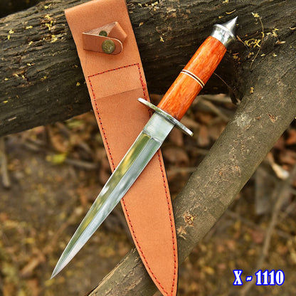 Heavy Duty Double Edge Carbon Steel High Polish Dagger Knife Resin Handle