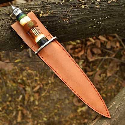 Luxury Custom Forged Hunting Carbon Steel Double Edge Dagger Stage Handle