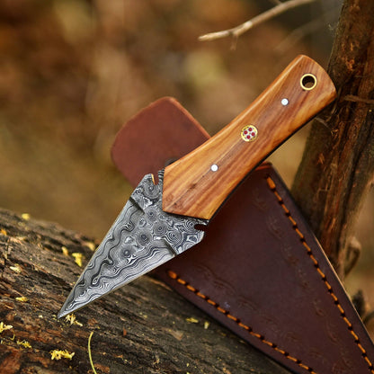 Adventure Hand Forged Damascus Steel Double Edge Blade Dagger Knife