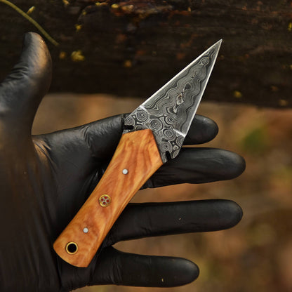 Adventure Hand Forged Damascus Steel Double Edge Blade Dagger Knife