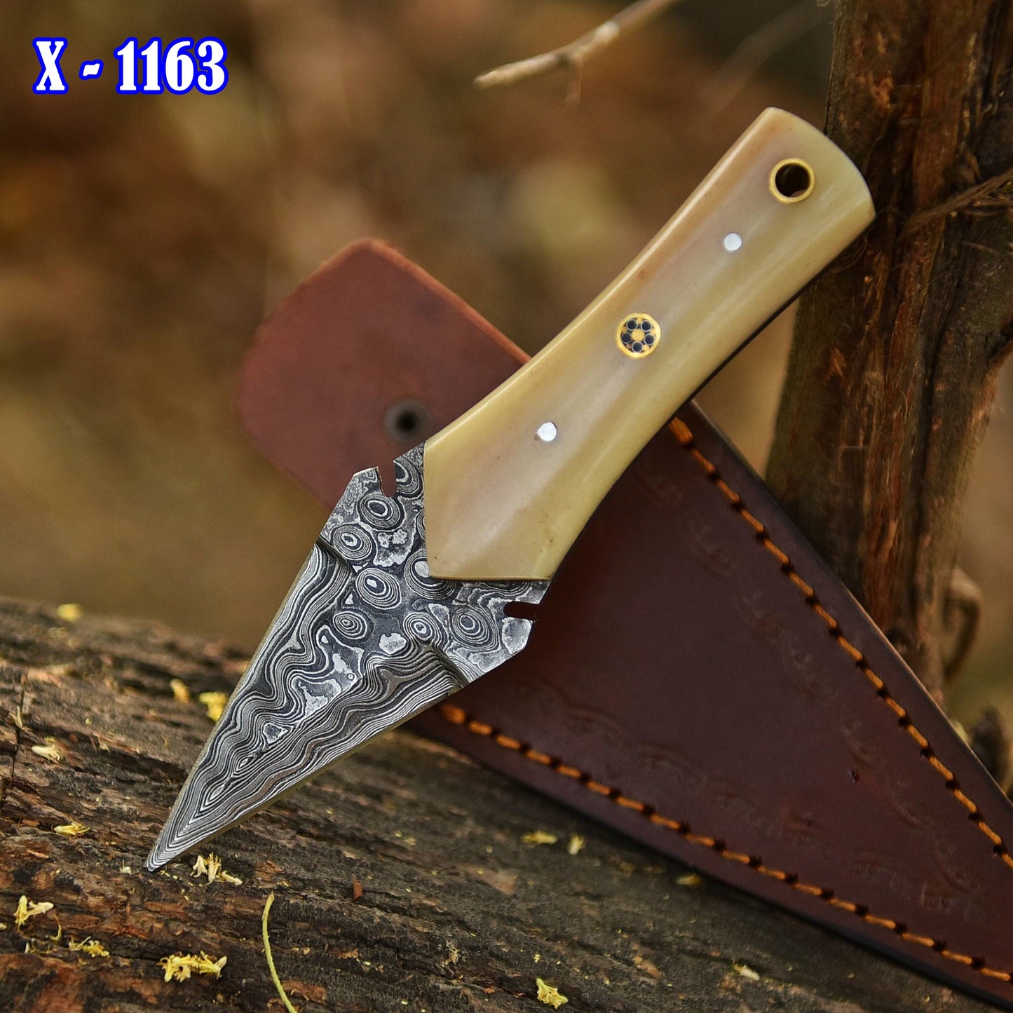 Elite Luxury Handmade Damascus Blade Dagger Knife Camel Bone Handle