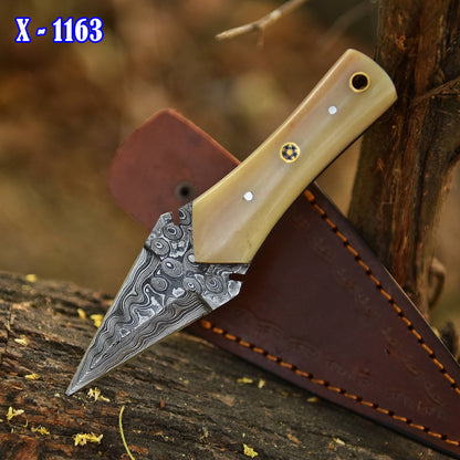 Elite Luxury Handmade Damascus Blade Dagger Knife Camel Bone Handle