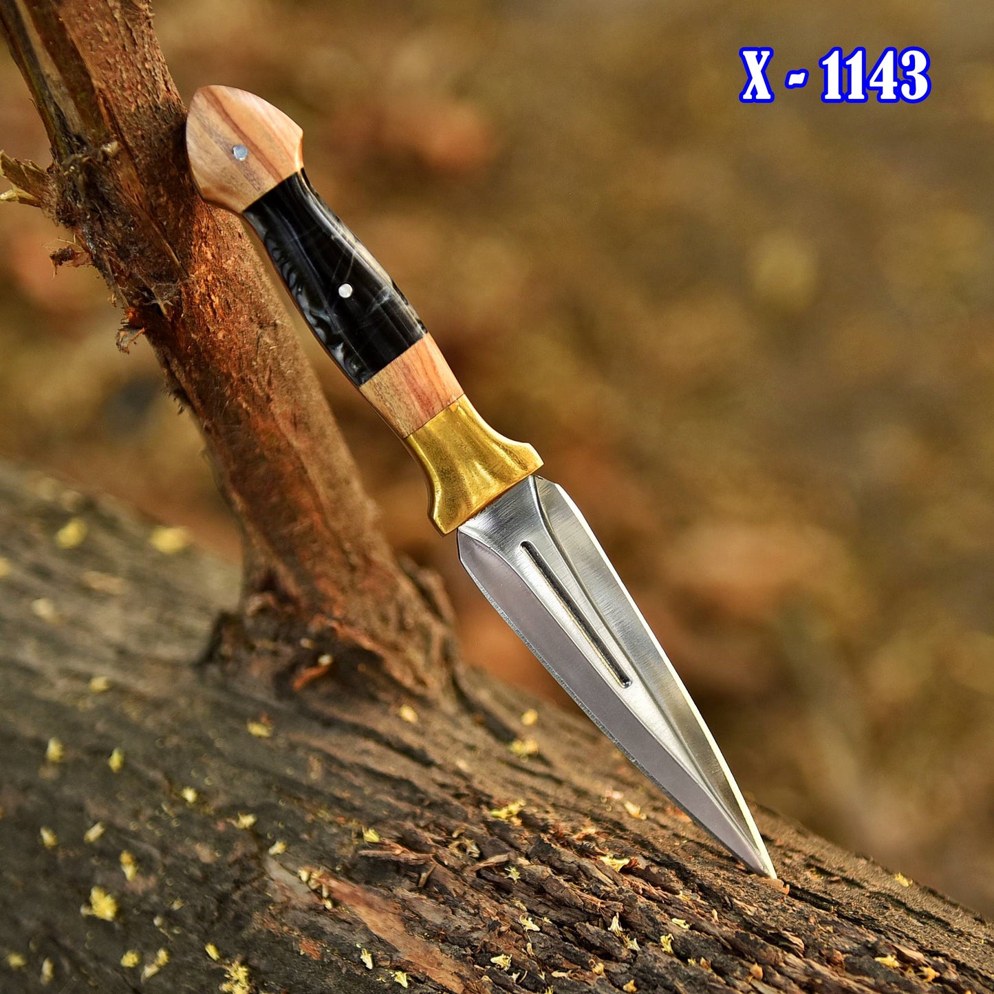 Classic Double Edge Carbon Steel Fixed D2 Blade Dagger Hunting Knife