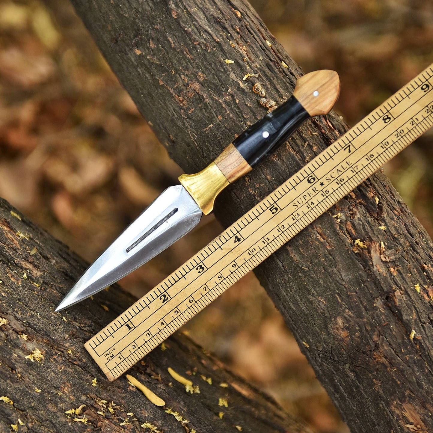 Classic Double Edge Carbon Steel Fixed D2 Blade Dagger Hunting Knife