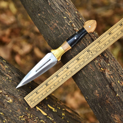 Classic Double Edge Carbon Steel Fixed D2 Blade Dagger Hunting Knife