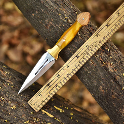 Elite Handcrafted Outdoor Adventure D2 Double Edge Dagger With Sheath
