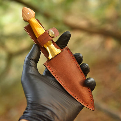 Elite Handcrafted Outdoor Adventure D2 Double Edge Dagger With Sheath